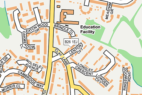 B26 1EJ map - OS OpenMap – Local (Ordnance Survey)