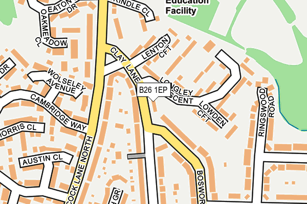 B26 1EP map - OS OpenMap – Local (Ordnance Survey)