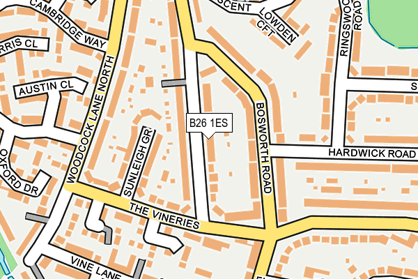 B26 1ES map - OS OpenMap – Local (Ordnance Survey)