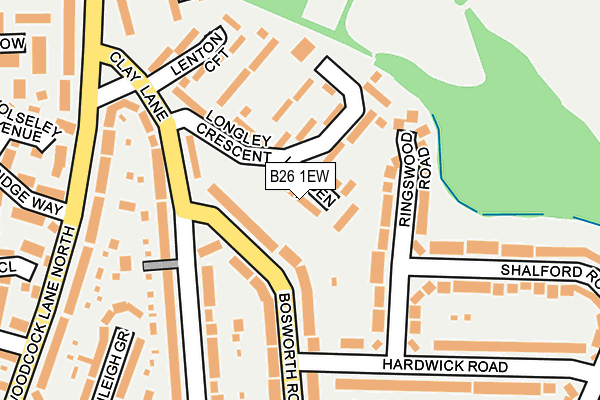 B26 1EW map - OS OpenMap – Local (Ordnance Survey)