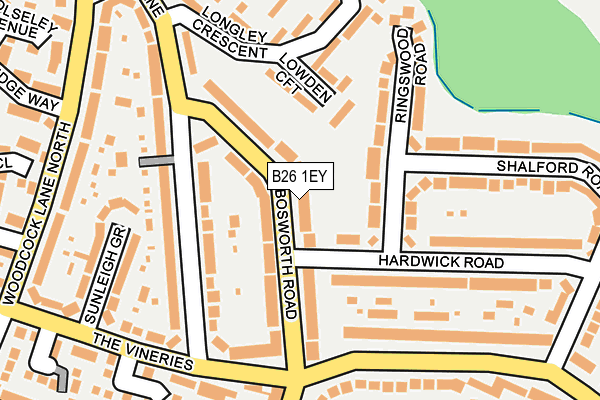 B26 1EY map - OS OpenMap – Local (Ordnance Survey)