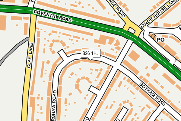 B26 1HJ map - OS OpenMap – Local (Ordnance Survey)