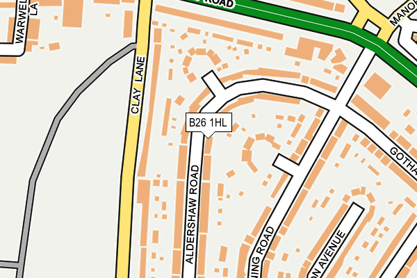 B26 1HL map - OS OpenMap – Local (Ordnance Survey)