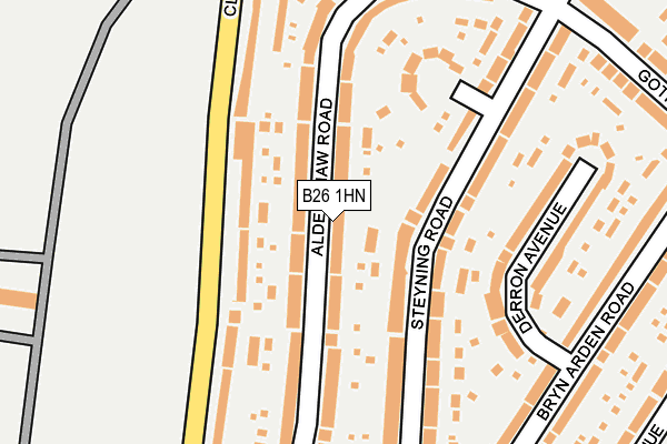 B26 1HN map - OS OpenMap – Local (Ordnance Survey)