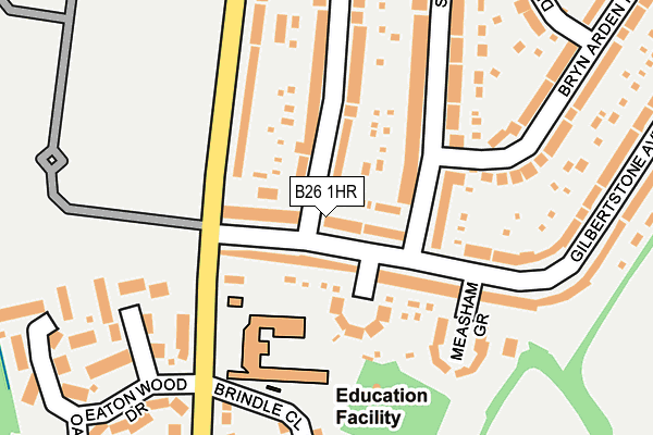 B26 1HR map - OS OpenMap – Local (Ordnance Survey)