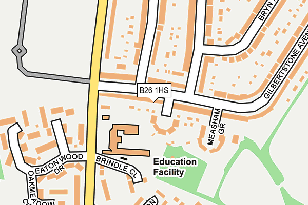 B26 1HS map - OS OpenMap – Local (Ordnance Survey)