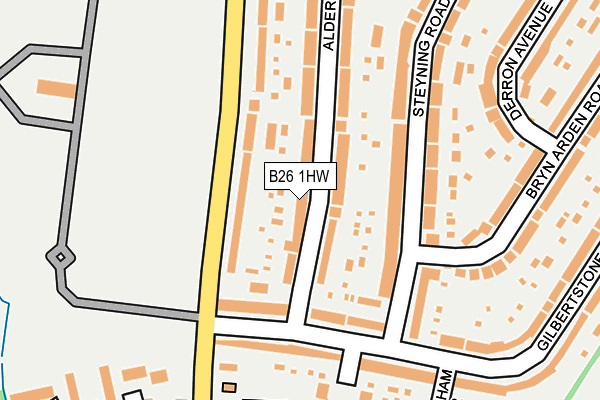 B26 1HW map - OS OpenMap – Local (Ordnance Survey)