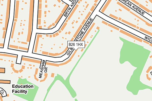 B26 1HX map - OS OpenMap – Local (Ordnance Survey)