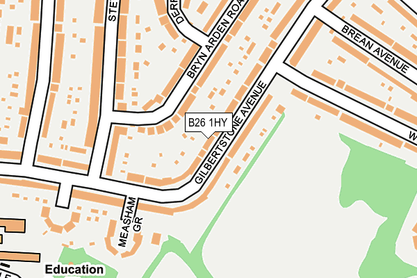 B26 1HY map - OS OpenMap – Local (Ordnance Survey)