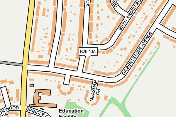 B26 1JA map - OS OpenMap – Local (Ordnance Survey)