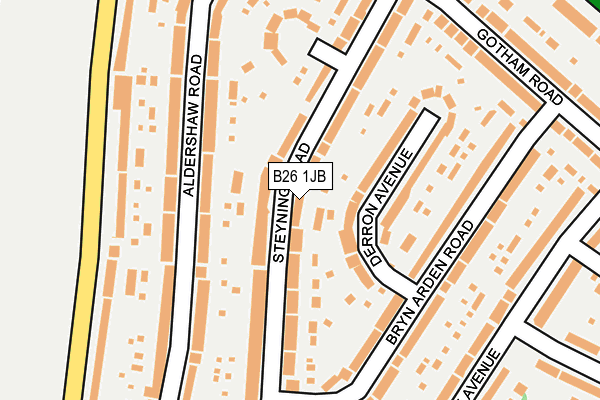 B26 1JB map - OS OpenMap – Local (Ordnance Survey)