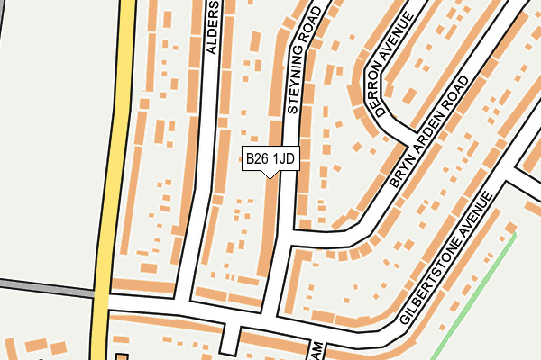 B26 1JD map - OS OpenMap – Local (Ordnance Survey)