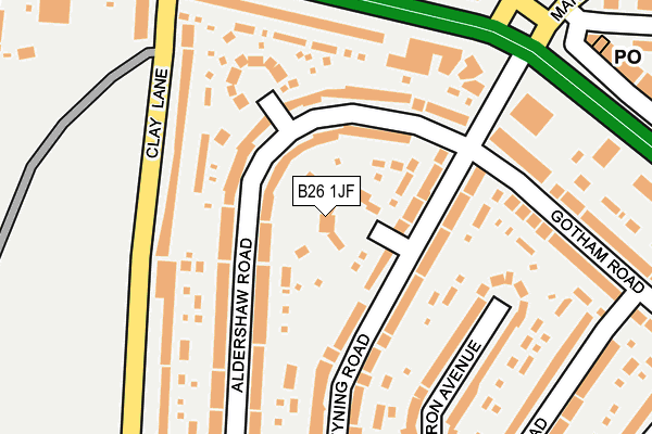 B26 1JF map - OS OpenMap – Local (Ordnance Survey)