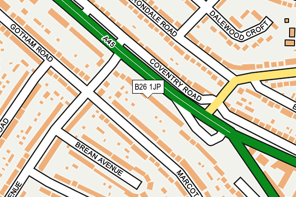 B26 1JP map - OS OpenMap – Local (Ordnance Survey)
