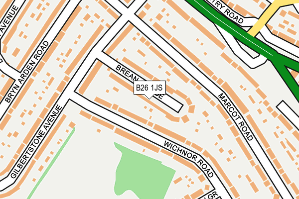 B26 1JS map - OS OpenMap – Local (Ordnance Survey)