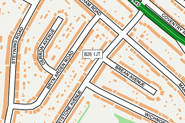 B26 1JT map - OS OpenMap – Local (Ordnance Survey)