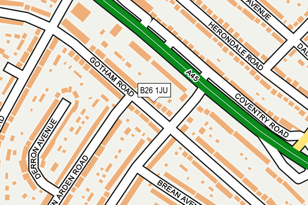 B26 1JU map - OS OpenMap – Local (Ordnance Survey)