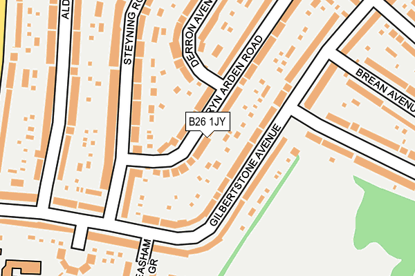 B26 1JY map - OS OpenMap – Local (Ordnance Survey)
