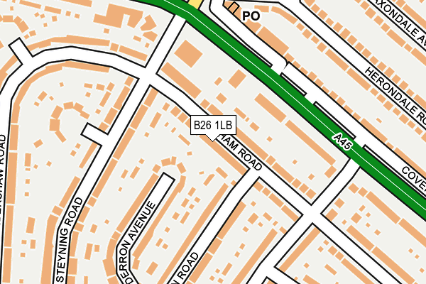 B26 1LB map - OS OpenMap – Local (Ordnance Survey)