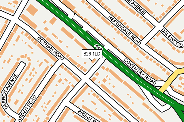 B26 1LD map - OS OpenMap – Local (Ordnance Survey)