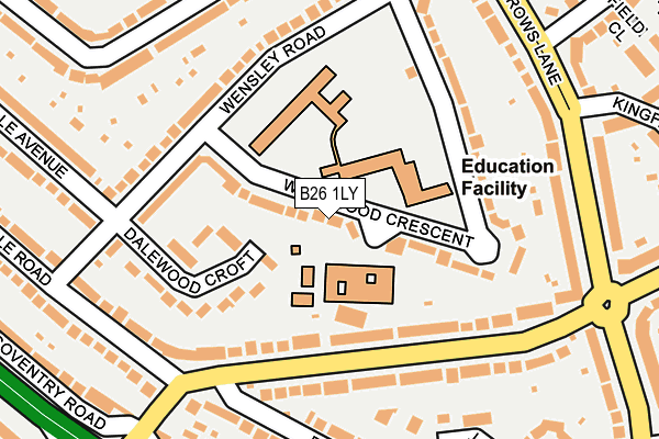 B26 1LY map - OS OpenMap – Local (Ordnance Survey)