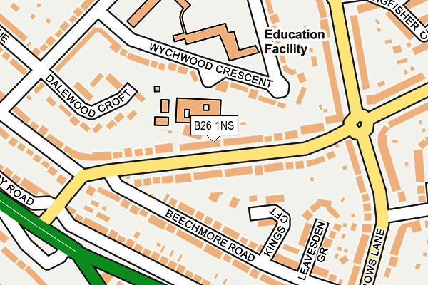 B26 1NS map - OS OpenMap – Local (Ordnance Survey)