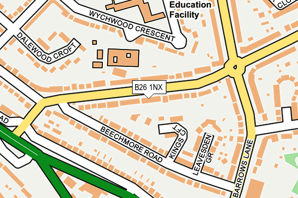 B26 1NX map - OS OpenMap – Local (Ordnance Survey)