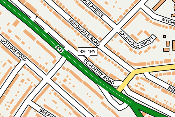 B26 1PA map - OS OpenMap – Local (Ordnance Survey)