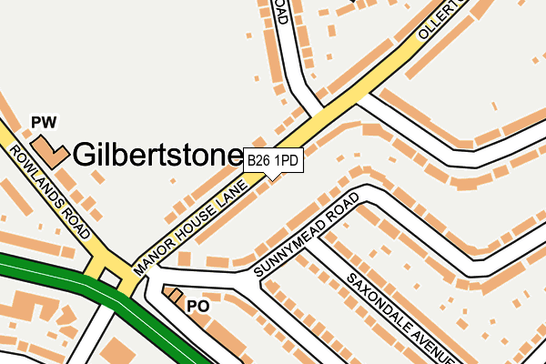 B26 1PD map - OS OpenMap – Local (Ordnance Survey)