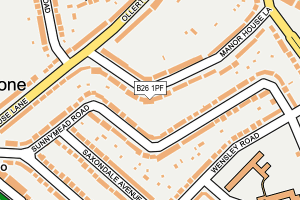 B26 1PF map - OS OpenMap – Local (Ordnance Survey)