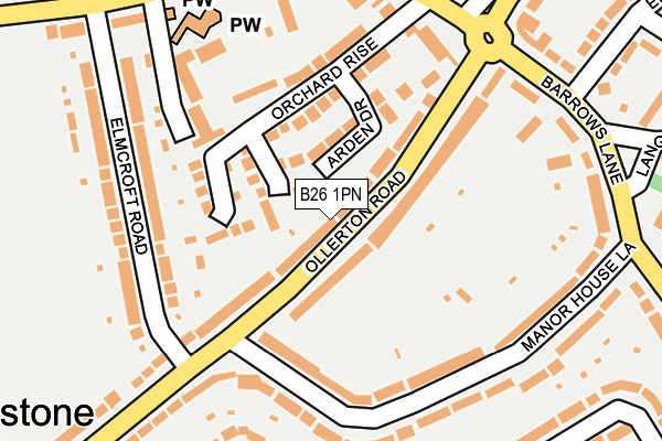 B26 1PN map - OS OpenMap – Local (Ordnance Survey)