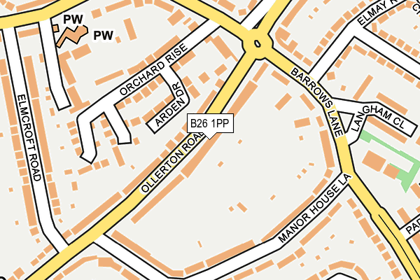 B26 1PP map - OS OpenMap – Local (Ordnance Survey)
