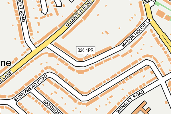 B26 1PR map - OS OpenMap – Local (Ordnance Survey)