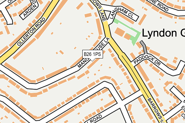 B26 1PS map - OS OpenMap – Local (Ordnance Survey)