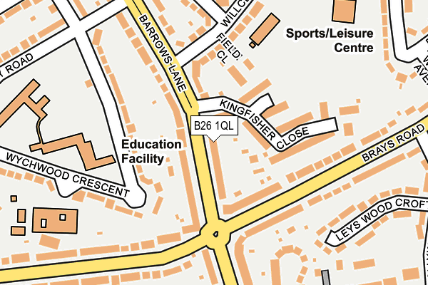 B26 1QL map - OS OpenMap – Local (Ordnance Survey)