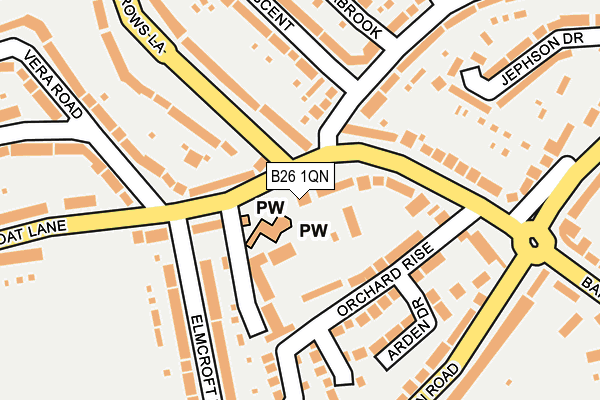 B26 1QN map - OS OpenMap – Local (Ordnance Survey)