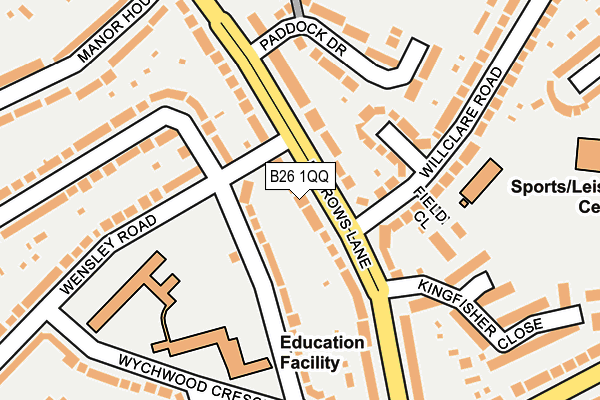 B26 1QQ map - OS OpenMap – Local (Ordnance Survey)