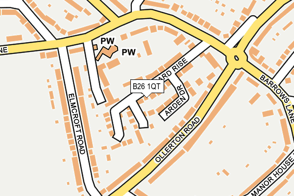 B26 1QT map - OS OpenMap – Local (Ordnance Survey)