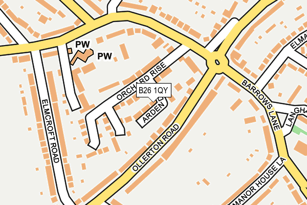 B26 1QY map - OS OpenMap – Local (Ordnance Survey)