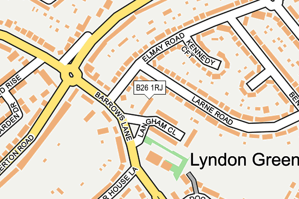 B26 1RJ map - OS OpenMap – Local (Ordnance Survey)