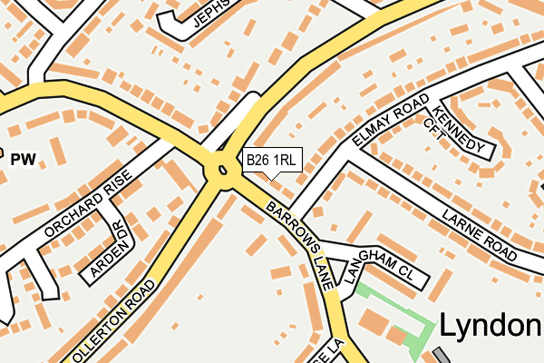 B26 1RL map - OS OpenMap – Local (Ordnance Survey)