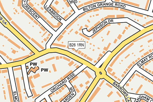 B26 1RN map - OS OpenMap – Local (Ordnance Survey)