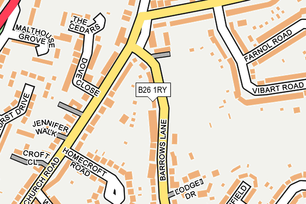 B26 1RY map - OS OpenMap – Local (Ordnance Survey)