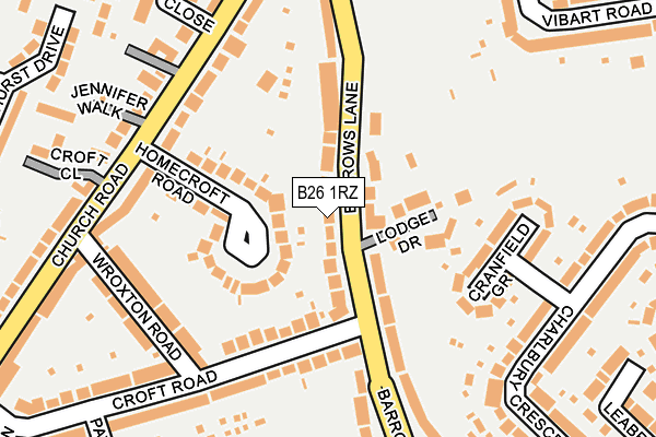 B26 1RZ map - OS OpenMap – Local (Ordnance Survey)