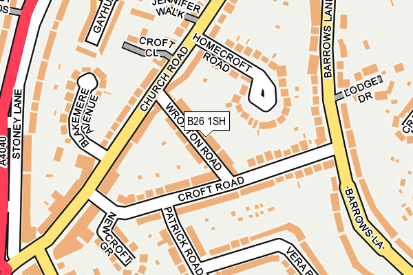 B26 1SH map - OS OpenMap – Local (Ordnance Survey)