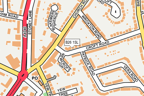 B26 1SL map - OS OpenMap – Local (Ordnance Survey)