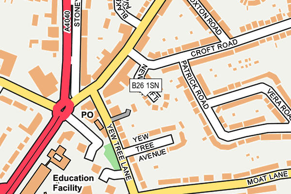 B26 1SN map - OS OpenMap – Local (Ordnance Survey)