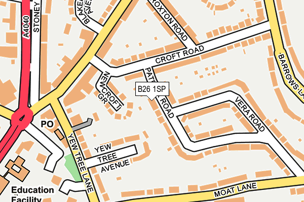 B26 1SP map - OS OpenMap – Local (Ordnance Survey)