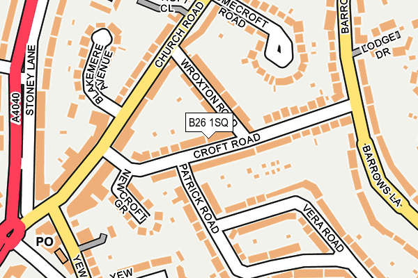 B26 1SQ map - OS OpenMap – Local (Ordnance Survey)