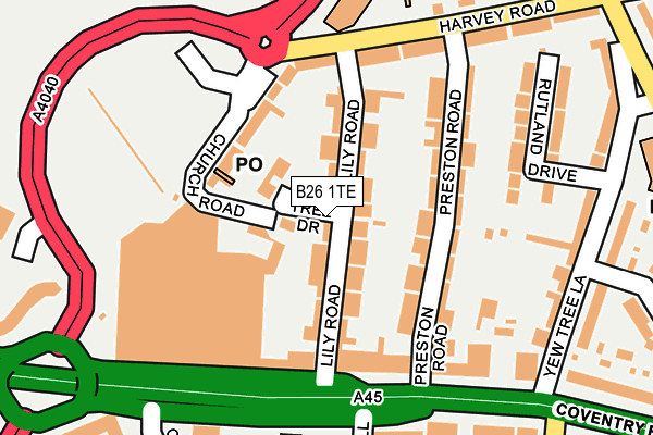 B26 1TE map - OS OpenMap – Local (Ordnance Survey)